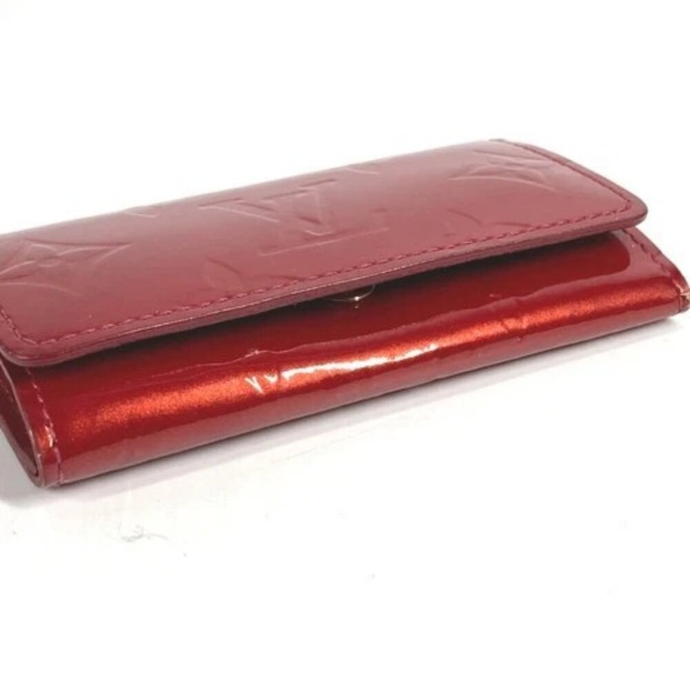 LOUIS VUITTON M91211 MonogramVernis Multicles4 key 4p Key Case Pomdamul Red - Picture 5 of 11
